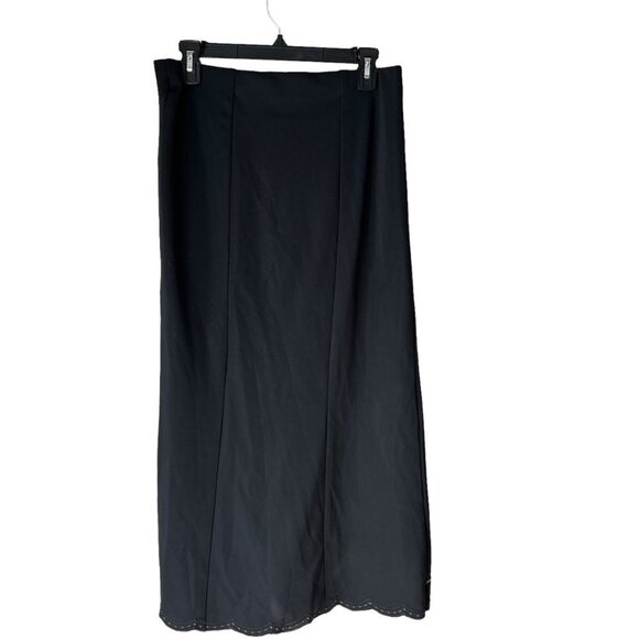 Lafeikaili Embroidered Floral Skirt Black Stretch 33 - Picture 5 of 6